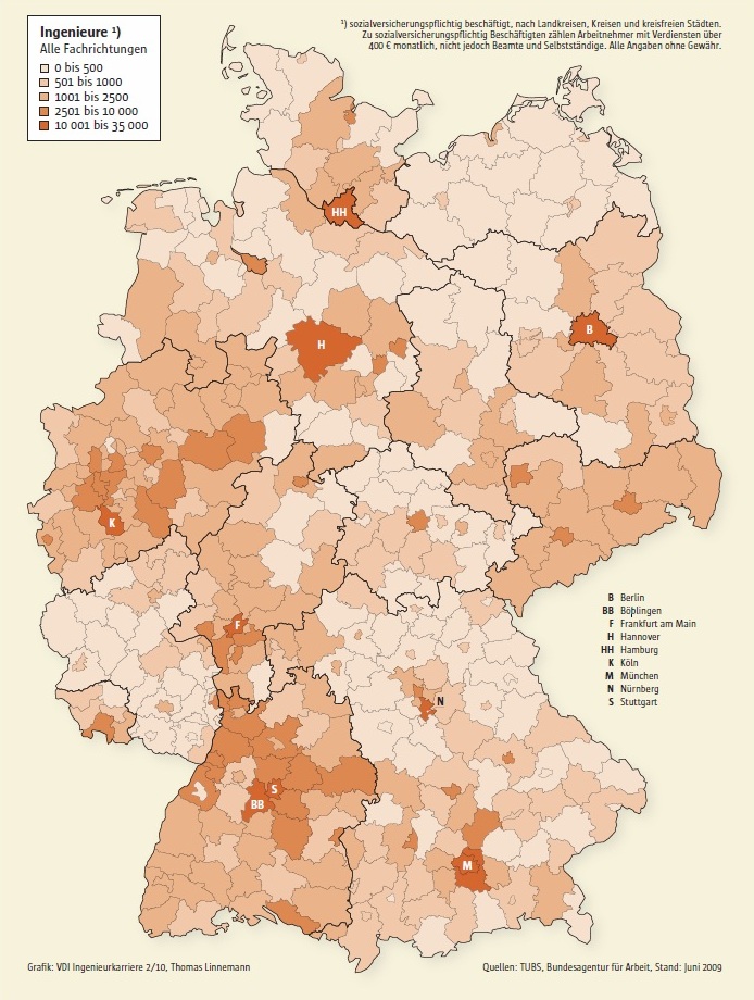 Infographie Ingénieurs en Allemagne toutes formations confondues